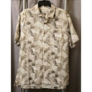 Jeremiah American Legacy Tropical Tan Brown Short Sleeve Shirt‎ Men's Large